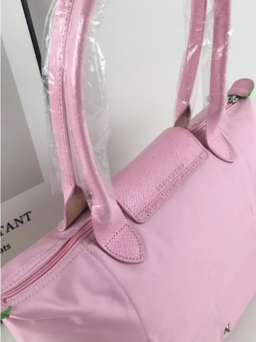 Longchamp pink handbag nylon L - Picture 7 of 8